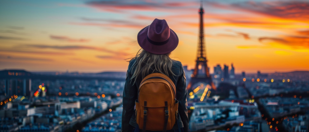 Traveler female Exploring the Cityscape of Paris