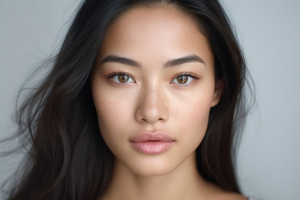 Beautiful young Asian woman with natural makeup