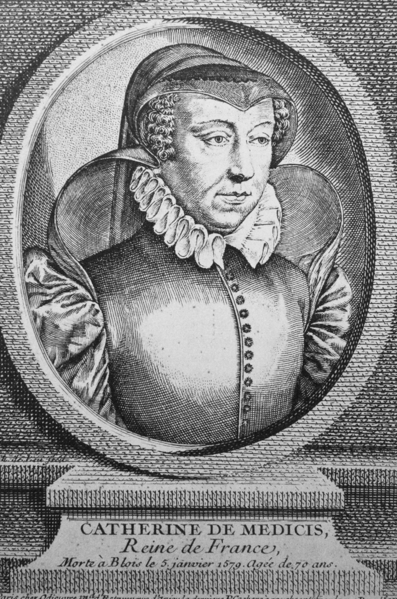Adobe Stock - Portrait engraving of Catherine de’ Medici, Queen of France.