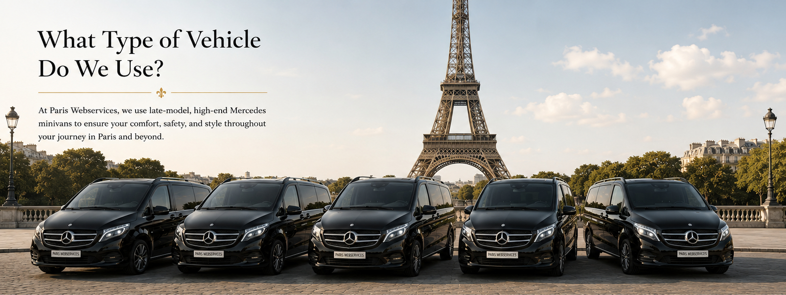 vehicule-pariswebservices At Paris Webservices, we believe that comfortable transportation is an essential part of an enjoyable travel experience.