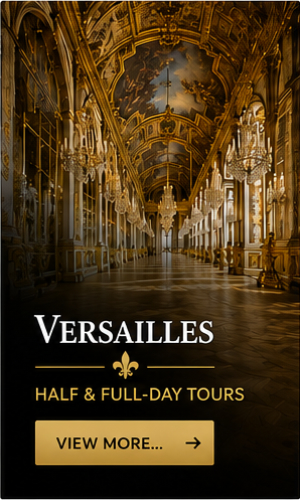 Palace of Versailles and formal gardens for half-day and full-day tours from Paris.