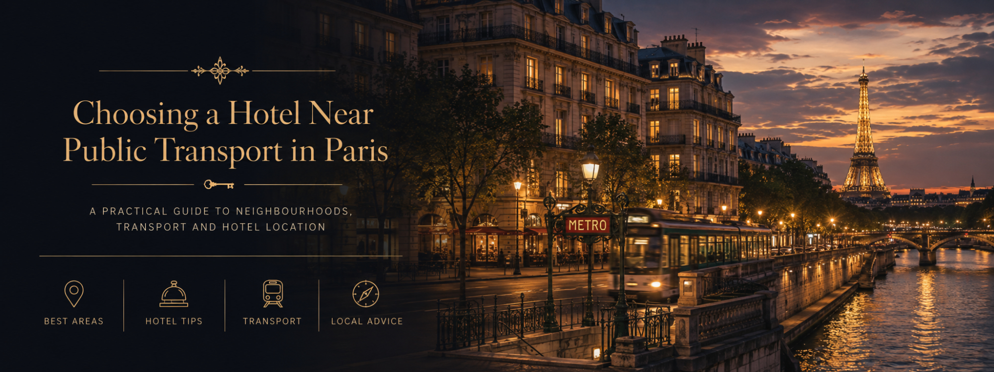 Choosing a Hotel Near Public Transport in Paris Paris hotel location near public transport with Metro access and Eiffel Tower view