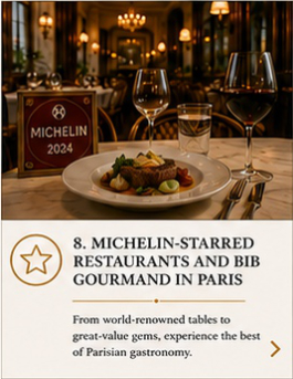 Elegant fine-dining restaurant in Paris representing Michelin-starred and Bib Gourmand dining