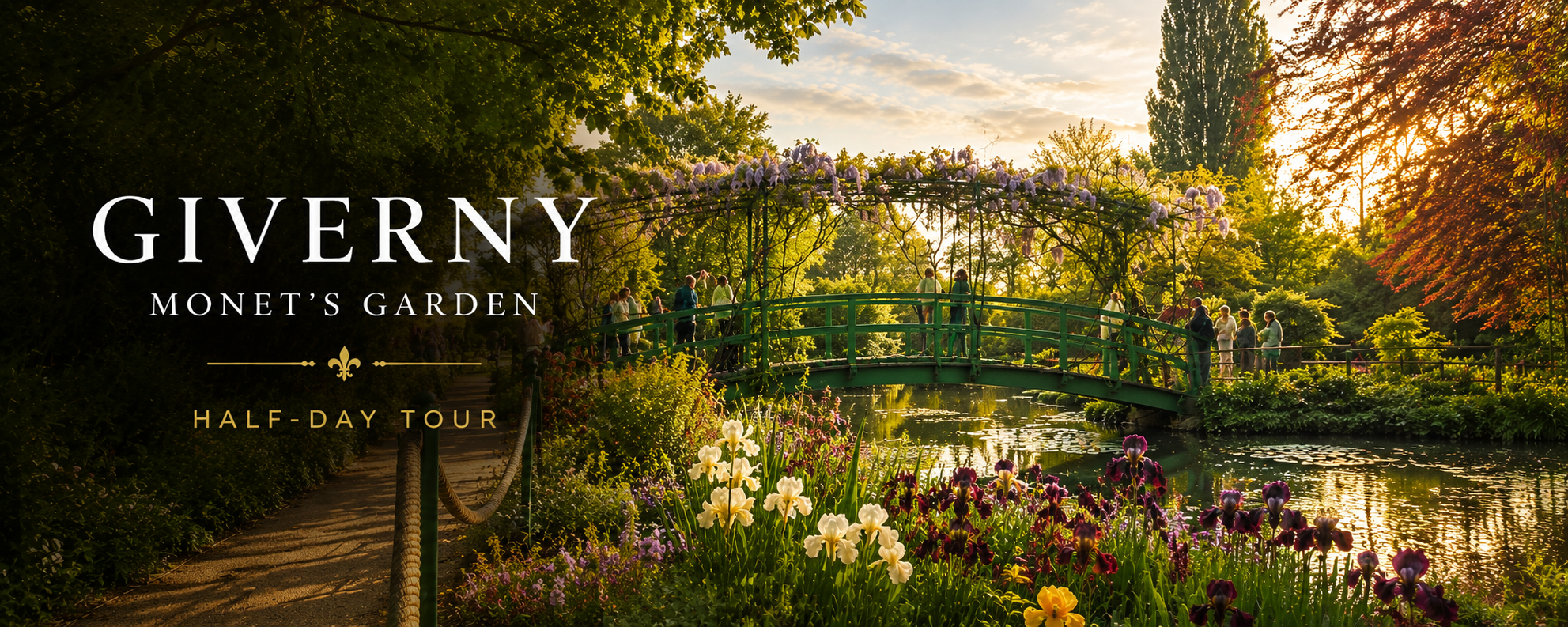 Monet’s water garden in Giverny with wisteria, water lilies and the pond, featured on a half-day tour from Paris.